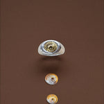 Spiral Shell Signet Ring, Mixed Metal - Dea Dia