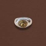 Spiral Shell Signet Ring, Mixed Metal - Dea Dia