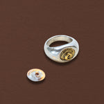 Spiral Shell Signet Ring, Mixed Metal - Dea Dia