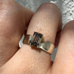 Swoopy Cigar Band, Lab Grown Champagne Diamond in Solid 14k White Gold - Dea Dia