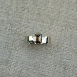 Swoopy Cigar Band, Lab Grown Champagne Diamond in Solid 14k White Gold - Dea Dia