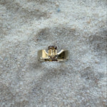 Swoopy Cigar Band, Lab Grown Champagne Diamond in Solid 14k White Gold - Dea Dia