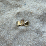 Swoopy Cigar Band, Lab Grown Champagne Diamond in Solid 14k White Gold - Dea Dia