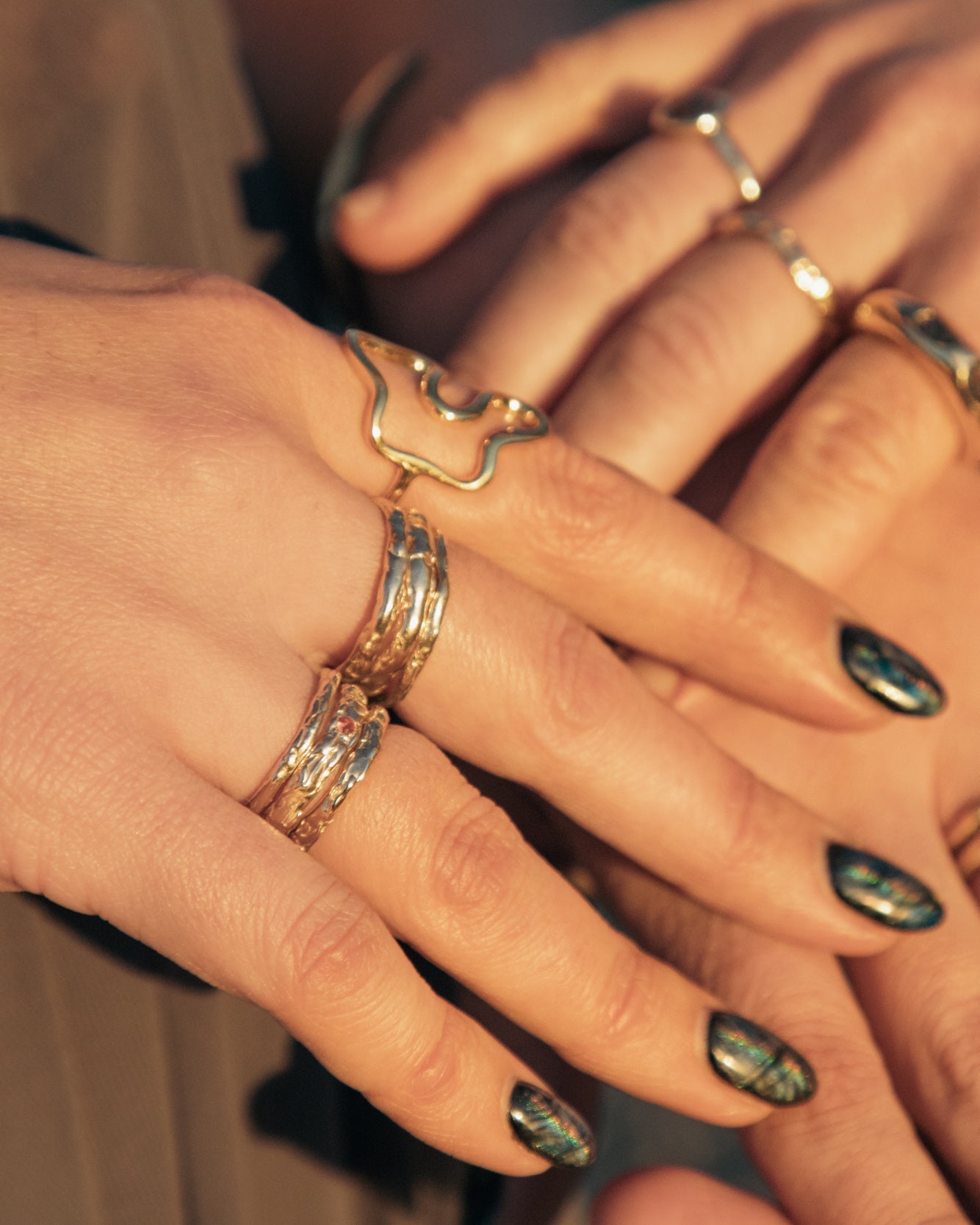 Terrain Gold Stacking Ring 02 Medium - Dea Dia