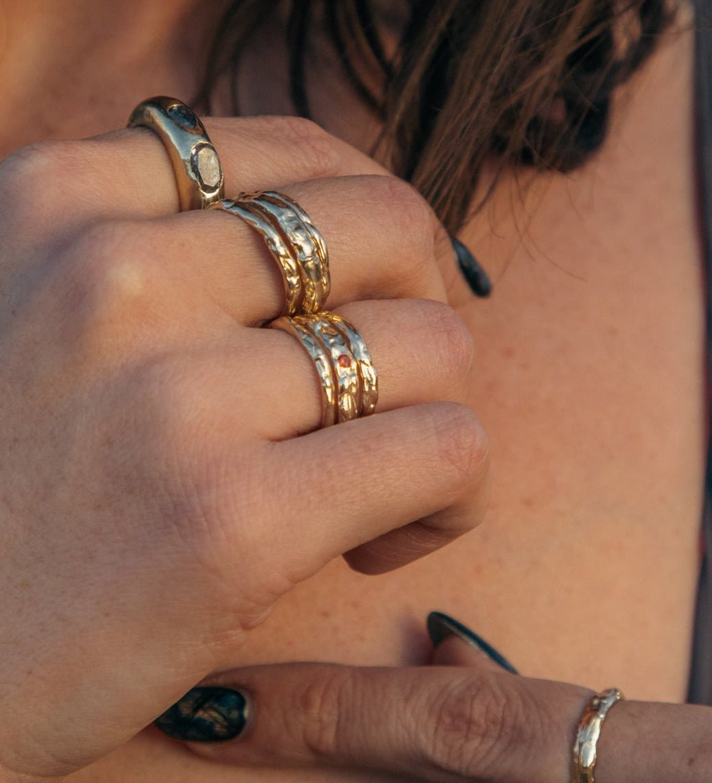 Terrain Gold Stacking Ring 03 Thick - Dea Dia