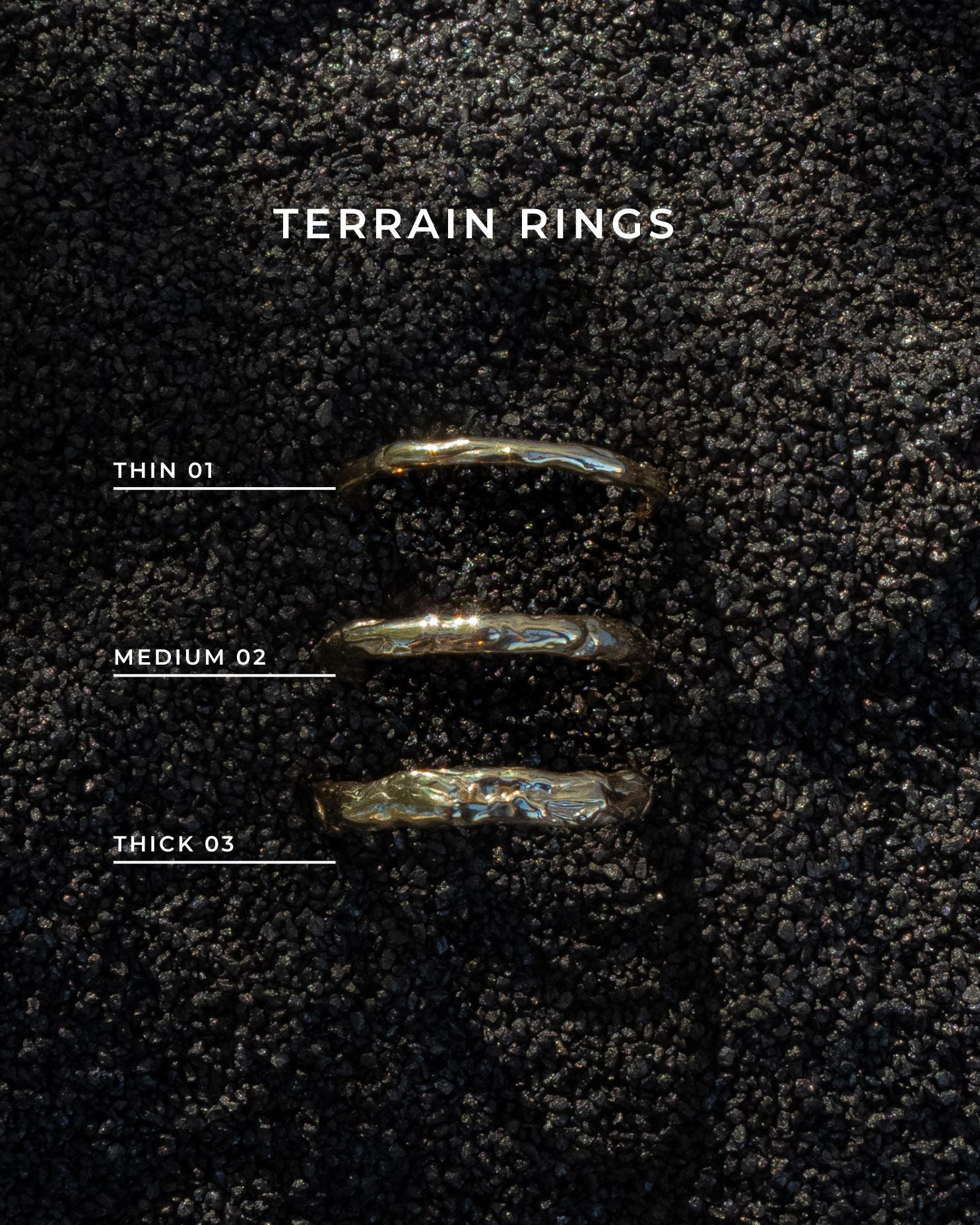 Terrain Gold Stacking Ring 03 Thick - Dea Dia