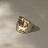 The Protector Ring - Gold Shield Signet Ring - Dea Dia