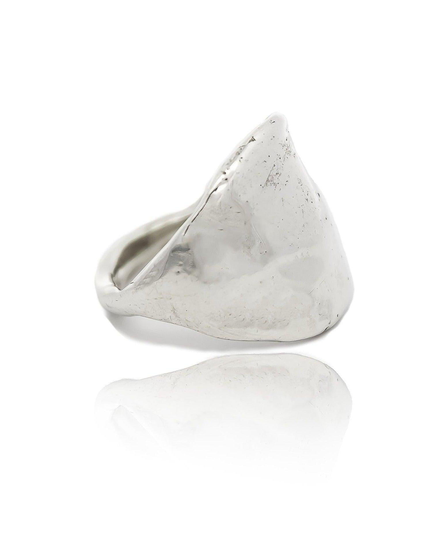 The Protector Ring - Silver Shield Signet Ring - Dea Dia