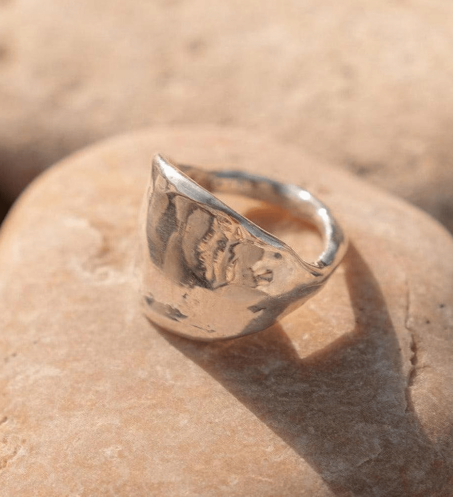 The Protector Ring - Silver Shield Signet Ring - Dea Dia