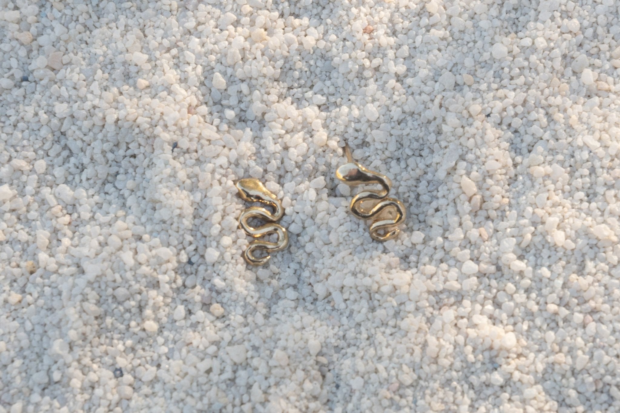 Tiny Gold Snake Stud Earrings - Dea Dia