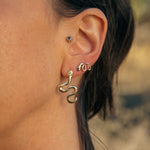 Tiny Gold Snake Stud Earrings - Dea Dia