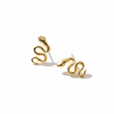 Tiny Gold Snake Stud Earrings - Dea Dia