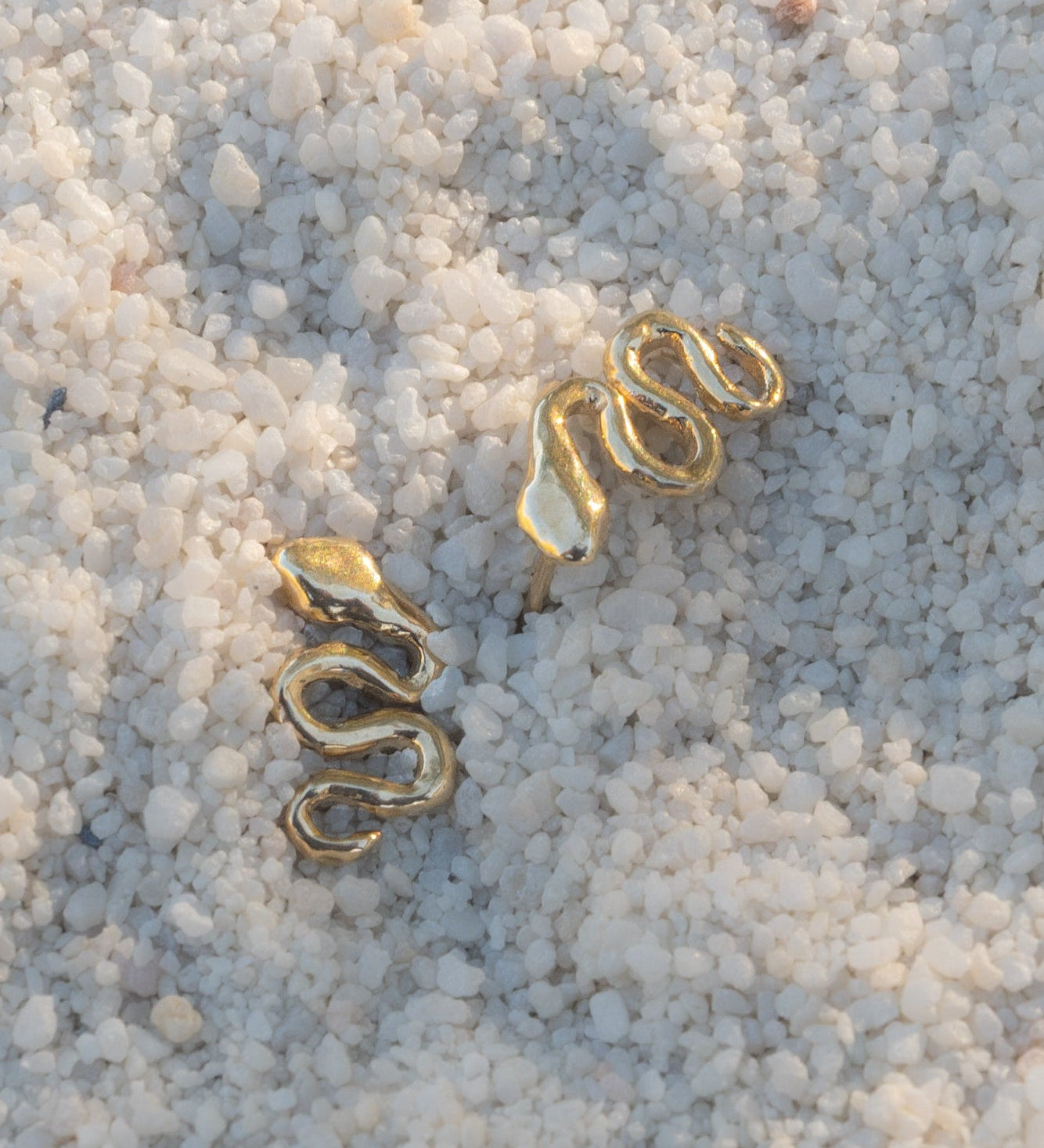 Tiny Gold Snake Stud Earrings - Dea Dia