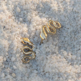 Tiny Gold Snake Stud Earrings - Dea Dia