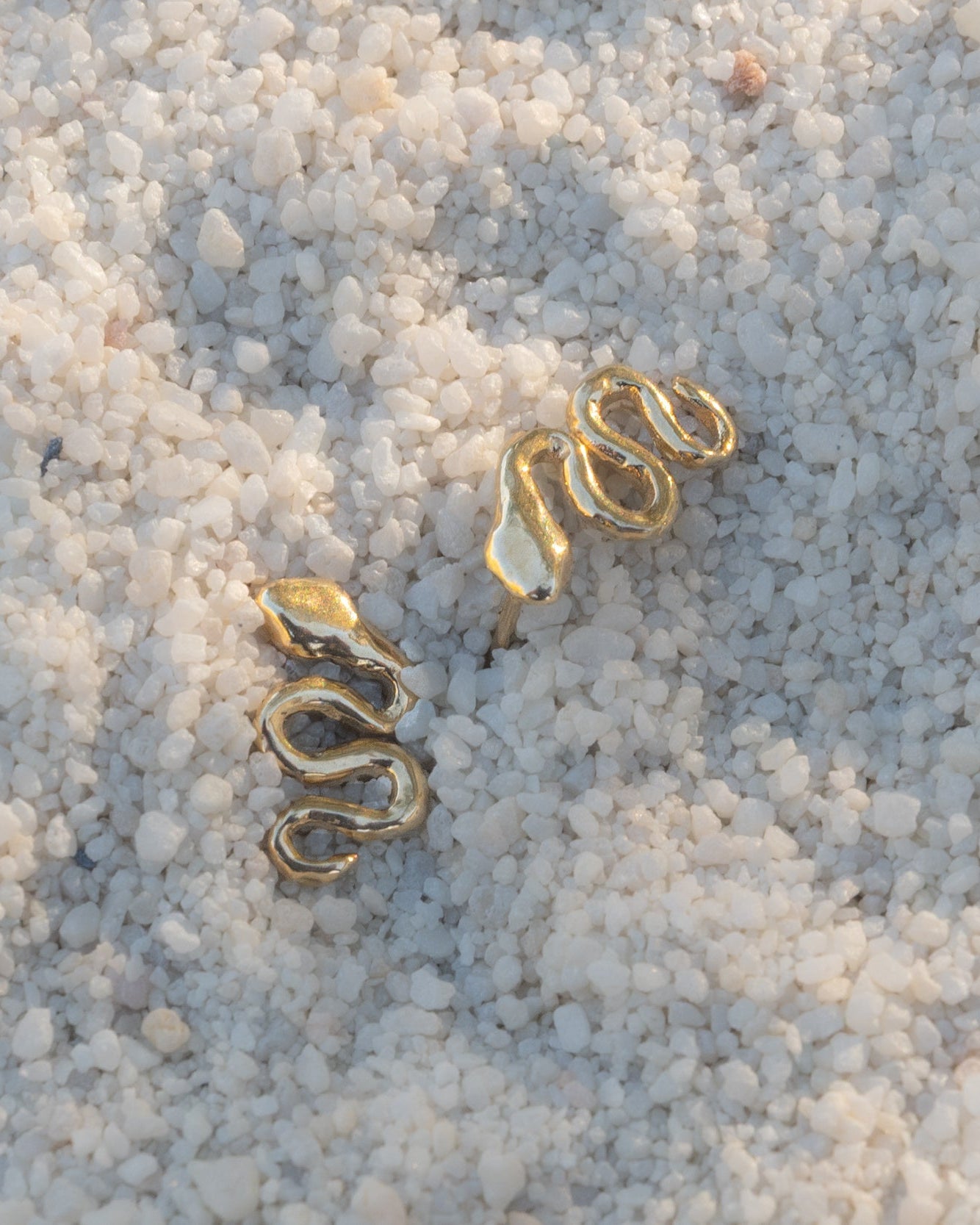 Tiny Gold Snake Stud Earrings - Dea Dia