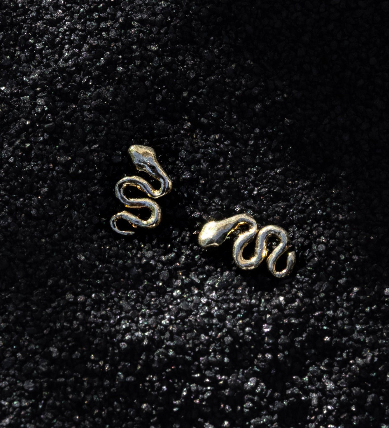 Tiny Gold Snake Stud Earrings - Dea Dia