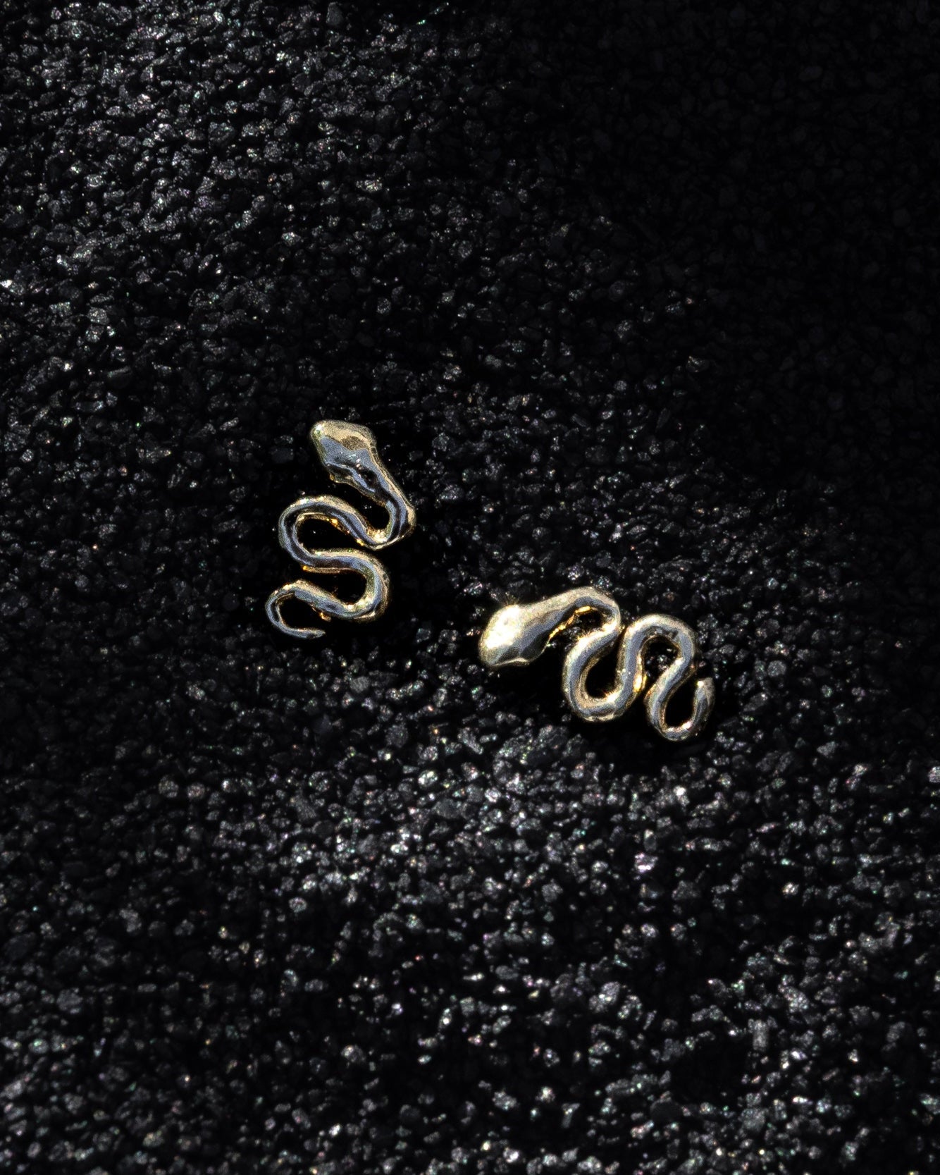 Tiny Gold Snake Stud Earrings - Dea Dia