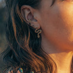 Tiny Gold Snake Stud Earrings - Dea Dia