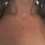 Minimalist Dainty Rose Cut Hexagon Diamond Necklace, 14k Yellow Gold Dea Dia
