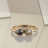 Toi et Moi Salt and Pepper Double Diamond Ring - Dea Dia
