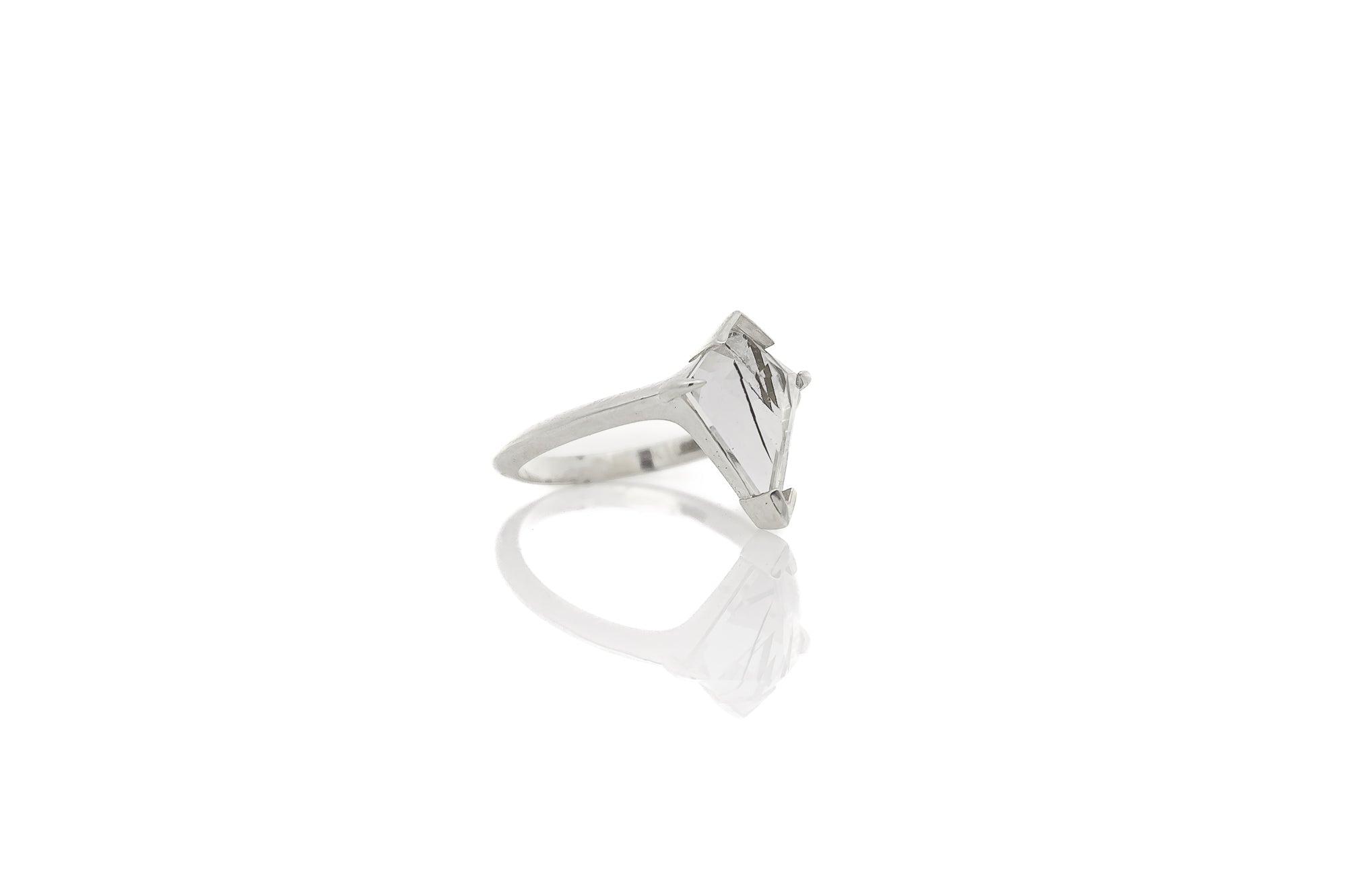 Tourmaline Quartz Kite Silver Ring - Dea Dia