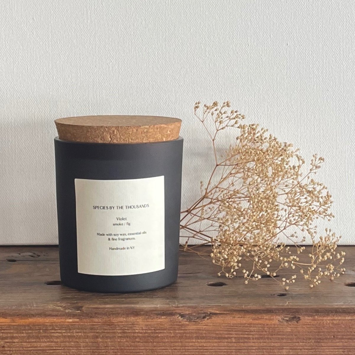 Violet, Smoke + Fig Handcrafted Scented Soy Candle - Dea Dia
