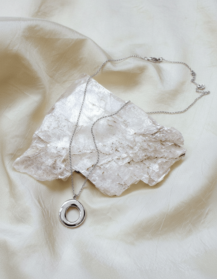 Void Necklace - Organic Open Circle Pendant - Dea Dia