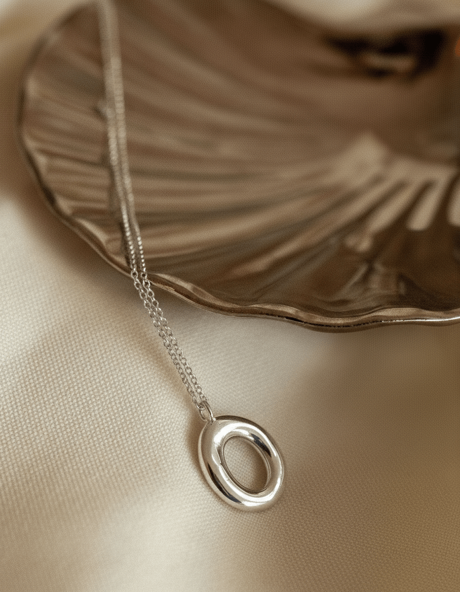 Void Necklace - Organic Open Circle Pendant - Dea Dia