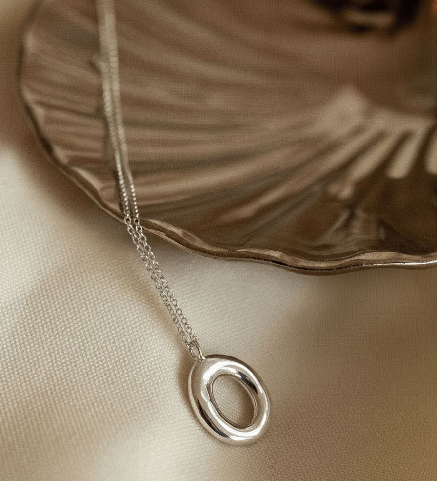 Void Necklace - Organic Open Circle Pendant - Dea Dia