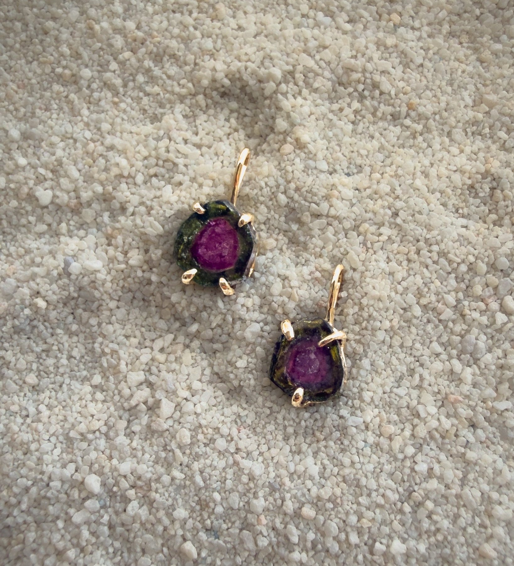 Watermelon Tourmaline Slice Forma Charm - Dea Dia