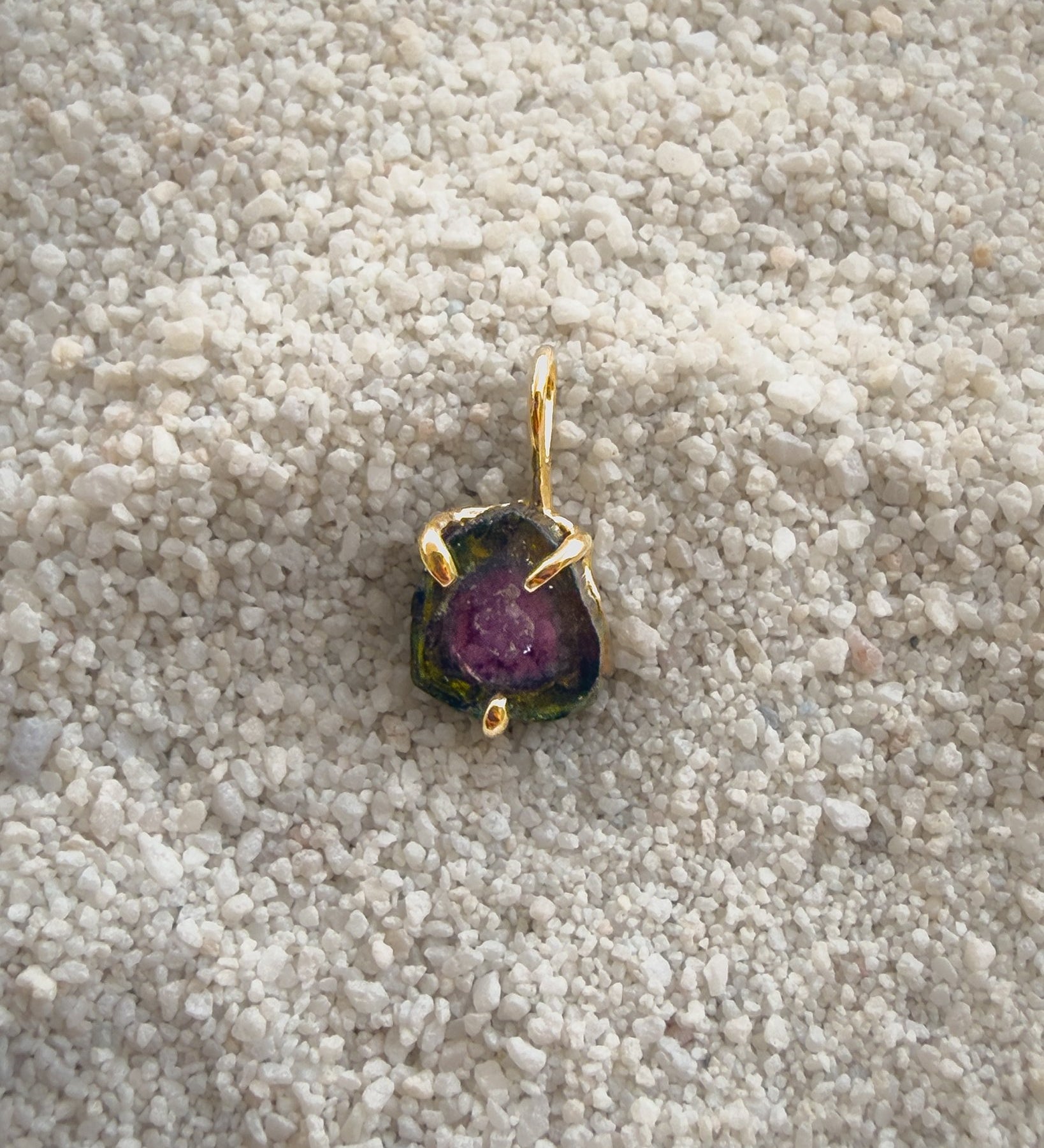 Watermelon Tourmaline Slice Forma Charm - Dea Dia