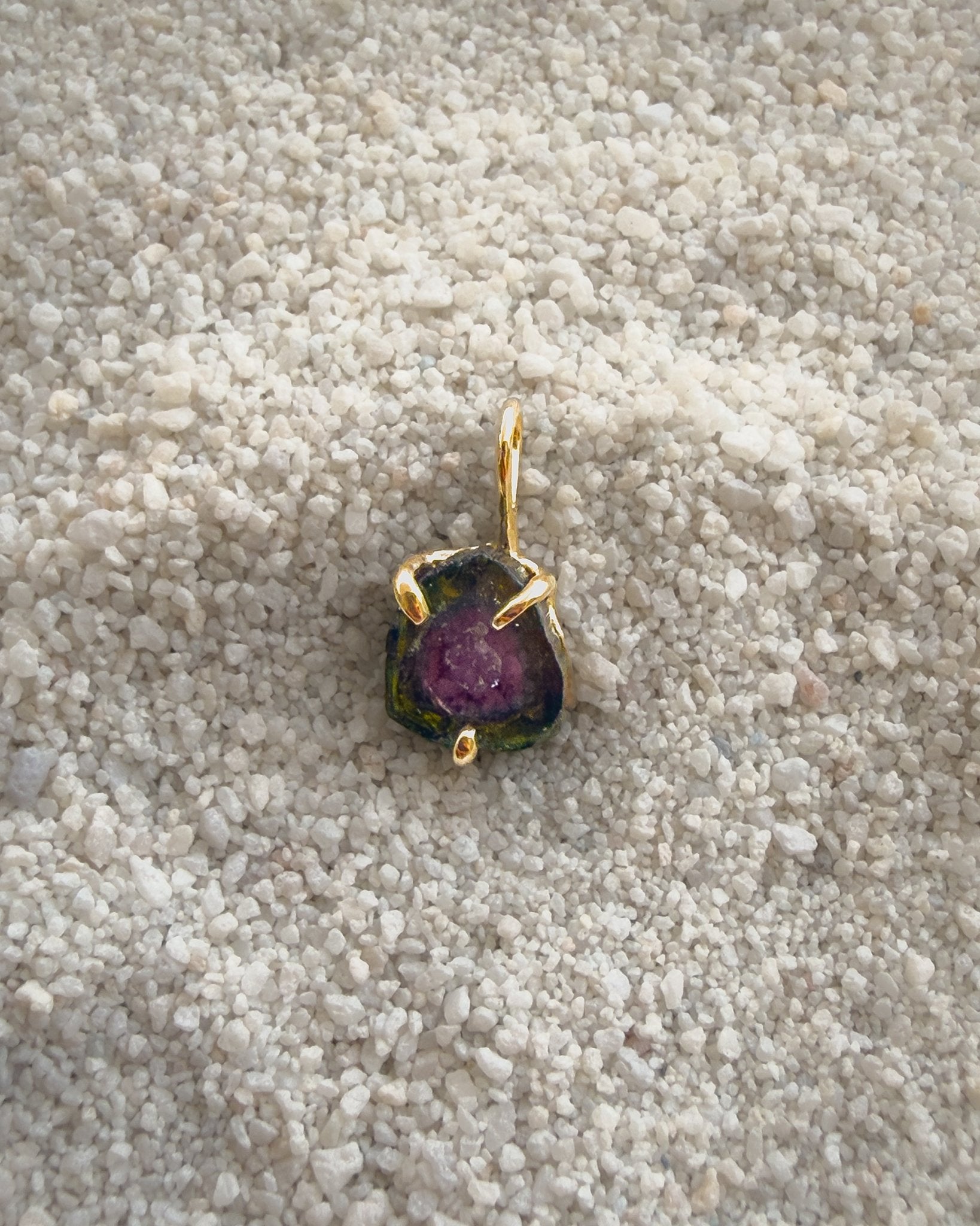 Watermelon Tourmaline Slice Forma Charm - Dea Dia