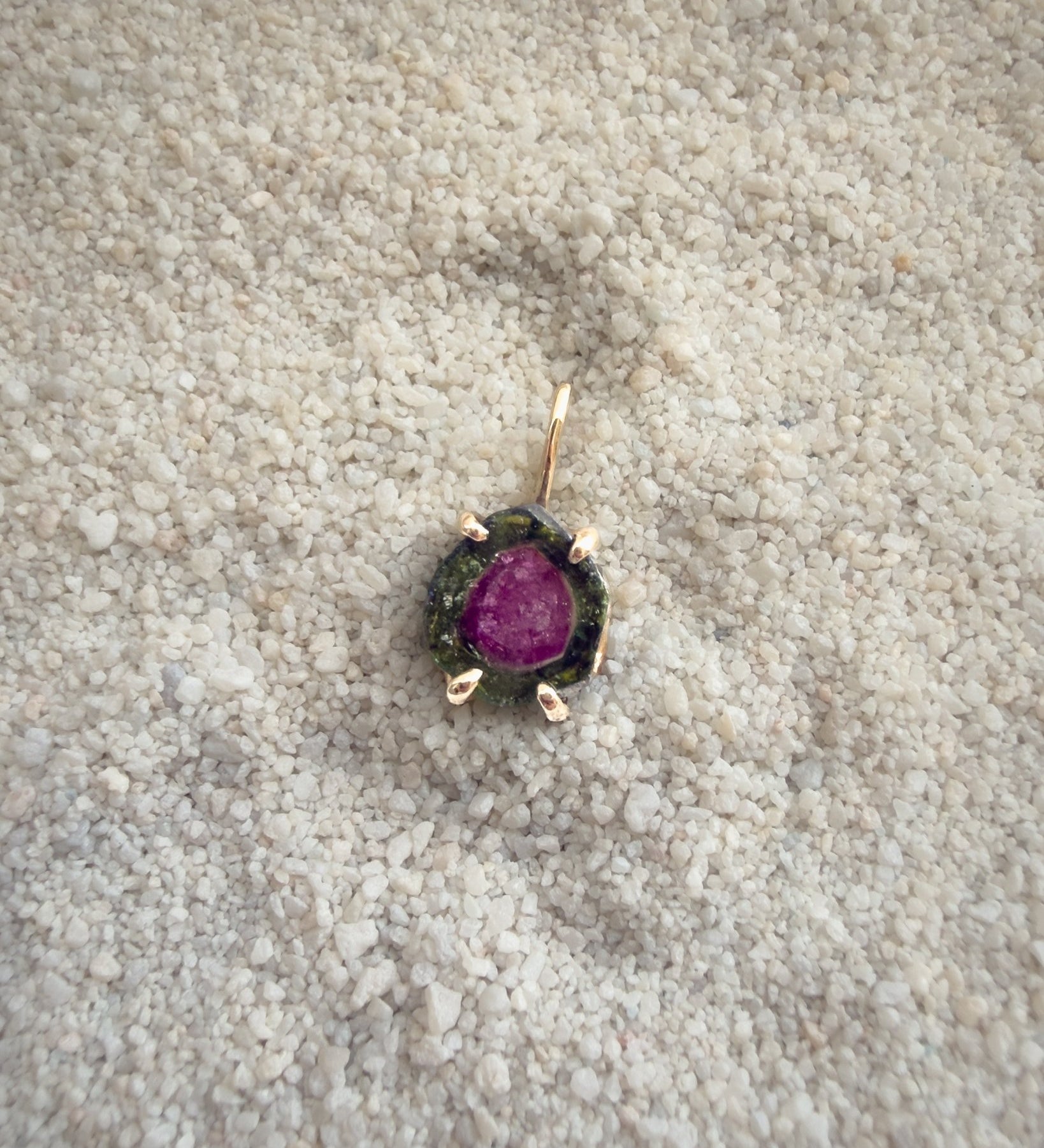 Watermelon Tourmaline Slice Forma Charm - Dea Dia
