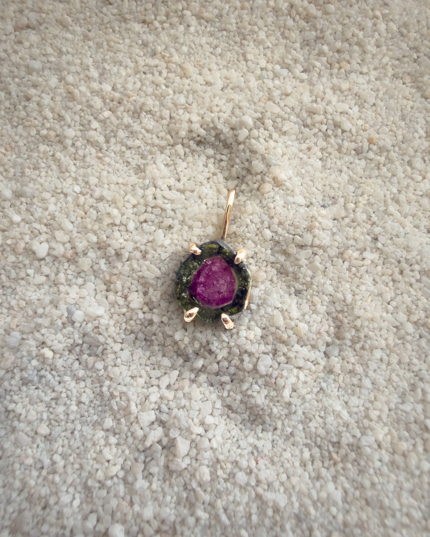 Watermelon Tourmaline Slice Forma Charm - Dea Dia