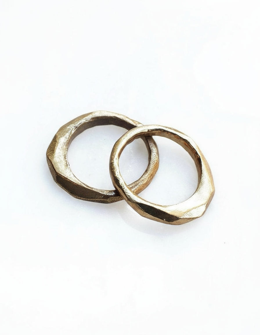 14k Gold Little Butte Ring - Organic Faceted Ring in Solid Gold - Dea Dia
