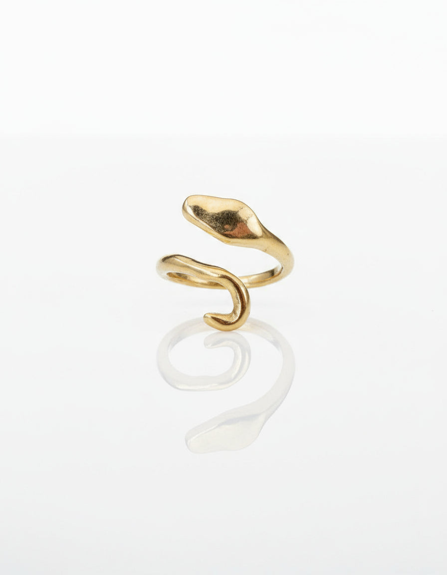 14k Gold Serpent Guardian Ring - Dea Dia