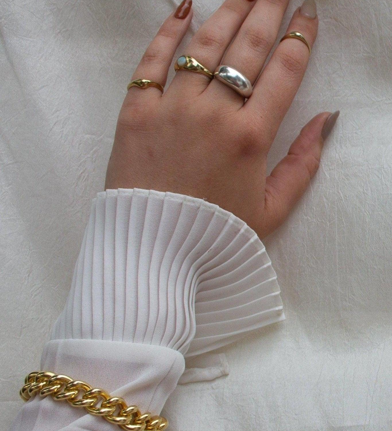 Atrium Ring - Modern Domed Ring in Gold or Silver - Dea Dia