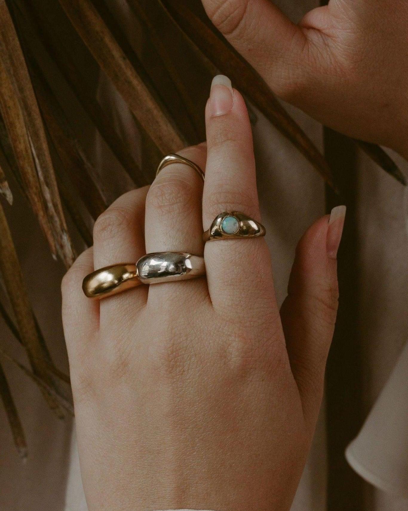 Atrium Ring - Modern Domed Ring in Gold or Silver - Dea Dia