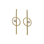 Balance Earrings - Pearl & Gold Geometric Earrings - Dea Dia