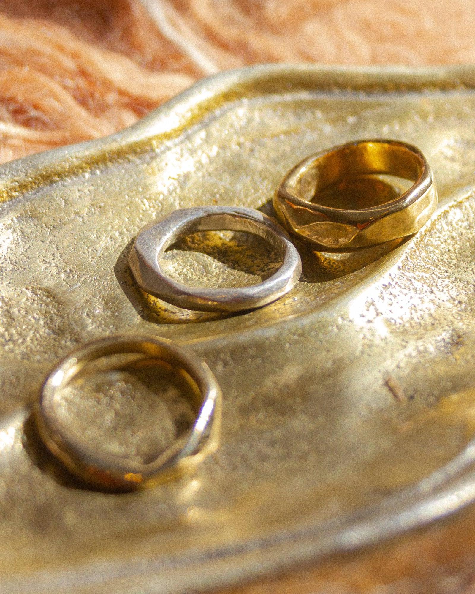 Big Butte Ring - Organic Faceted Ring in Silver or Gold - Dea Dia