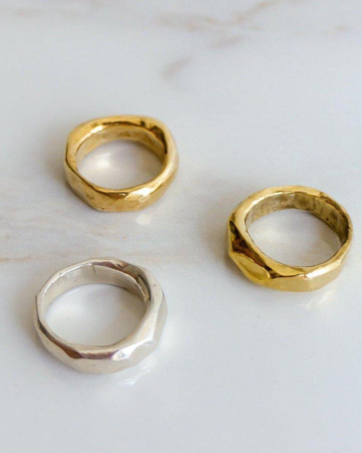 Big Butte Ring - Organic Faceted Ring in Silver or Gold - Dea Dia