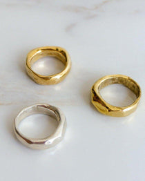 Big Butte Ring - Organic Faceted Ring in Silver or Gold - Dea Dia