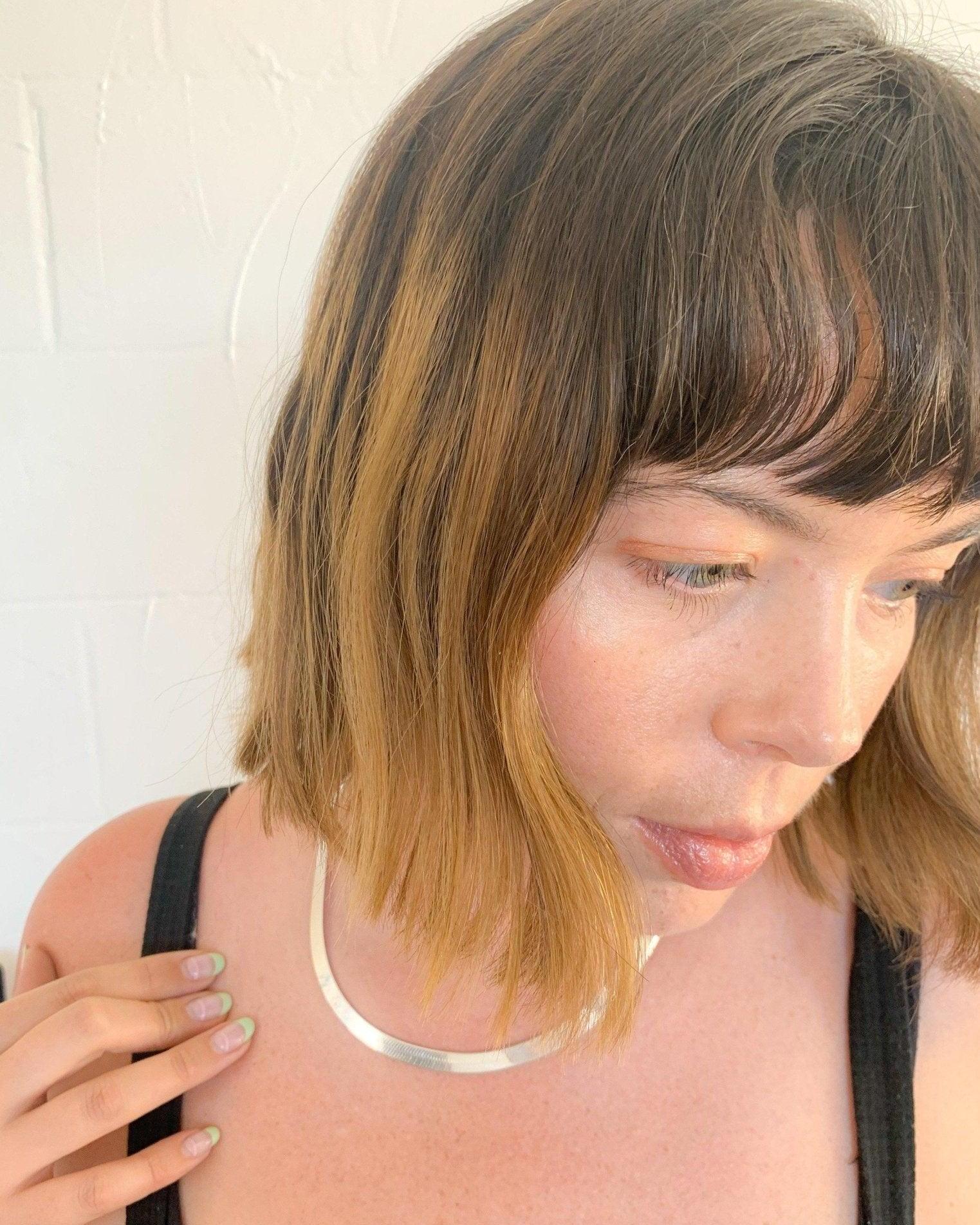 Bold Silver Herringbone Chain Necklace - Thick Herringbone Chain - Dea Dia