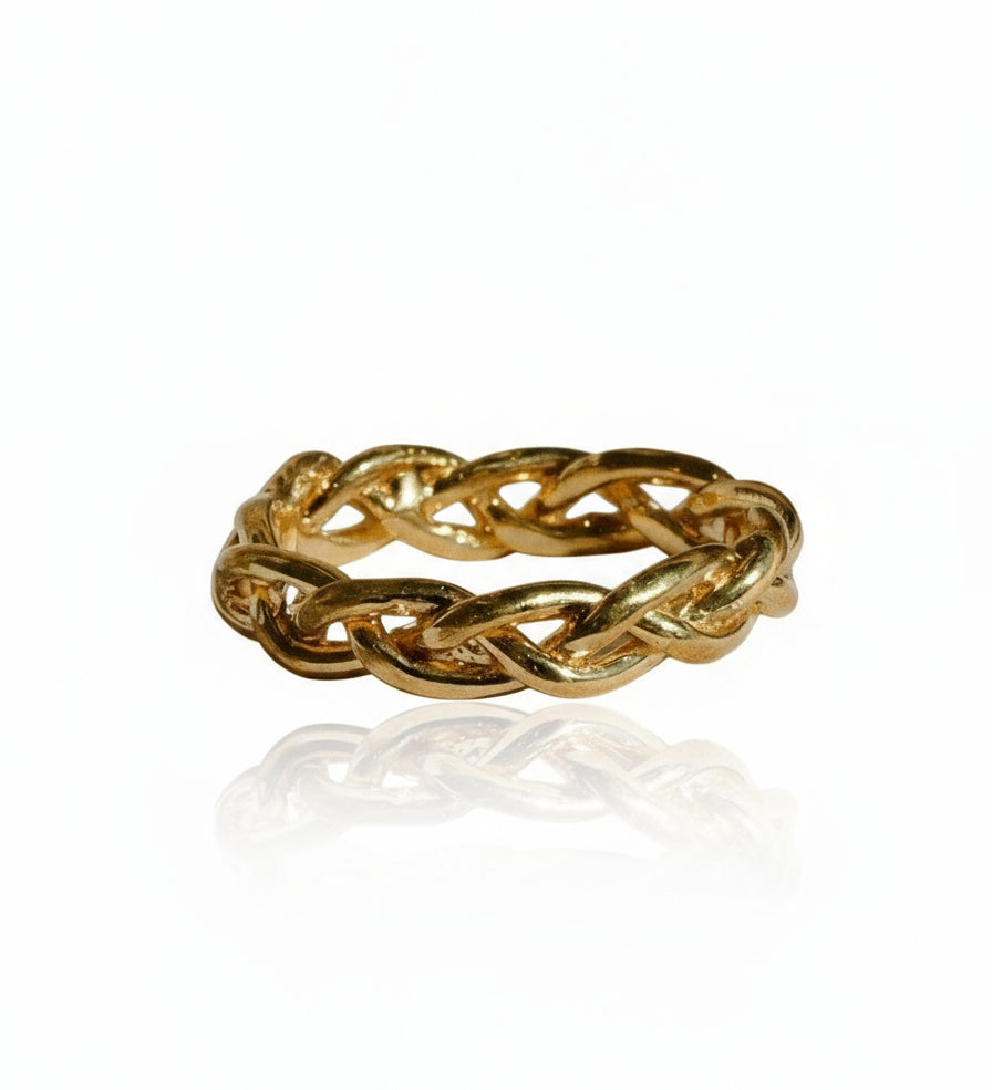 Braided Gold Ring Band - Dea Dia