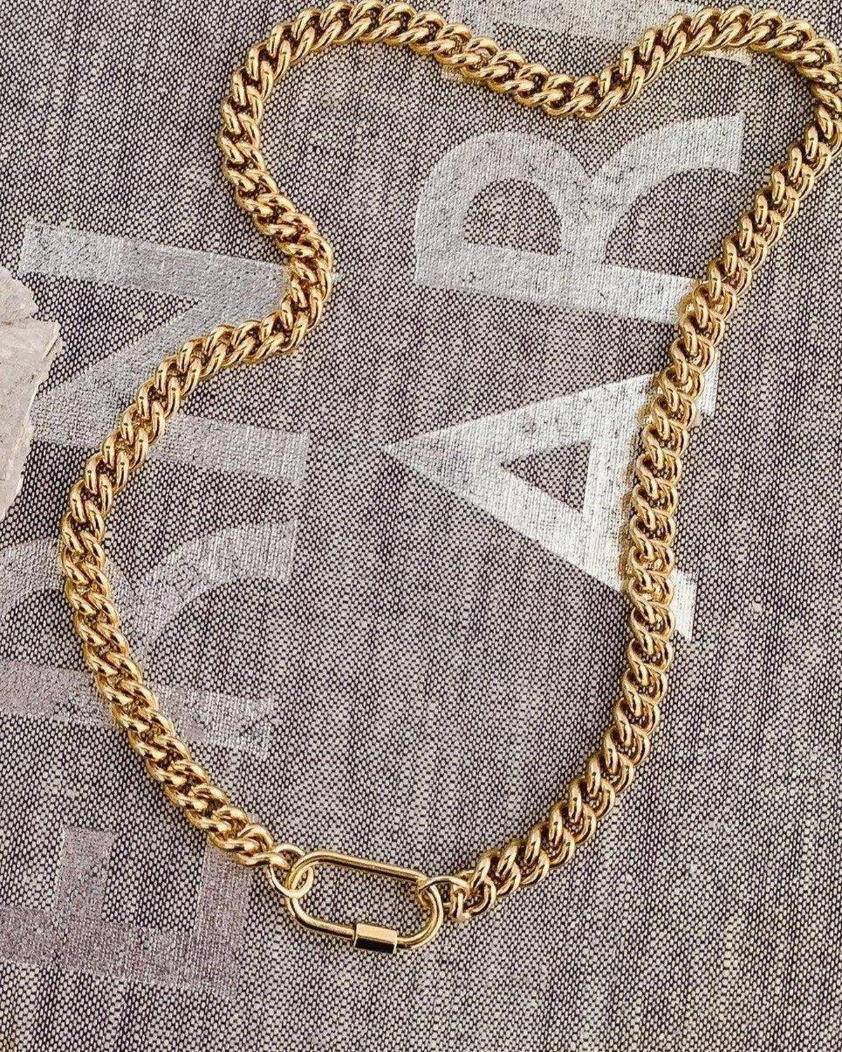 Carabiner Chunky Gold Chain Necklace - Dea Dia