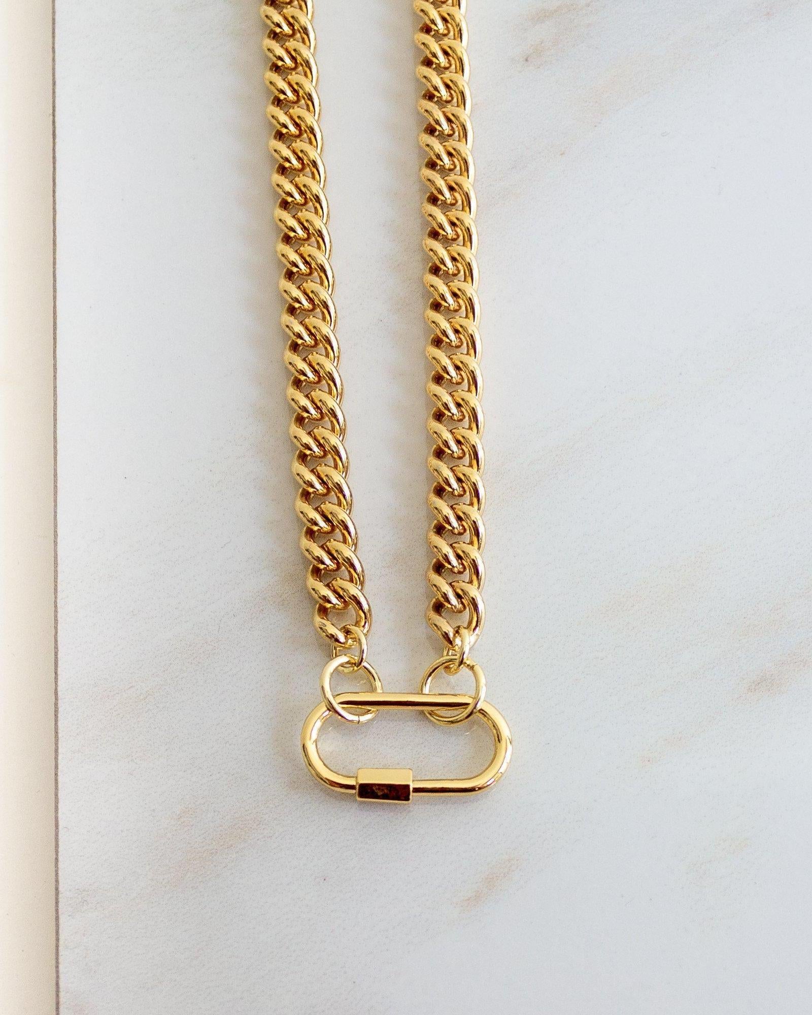 Carabiner Chunky Gold Chain Necklace - Dea Dia