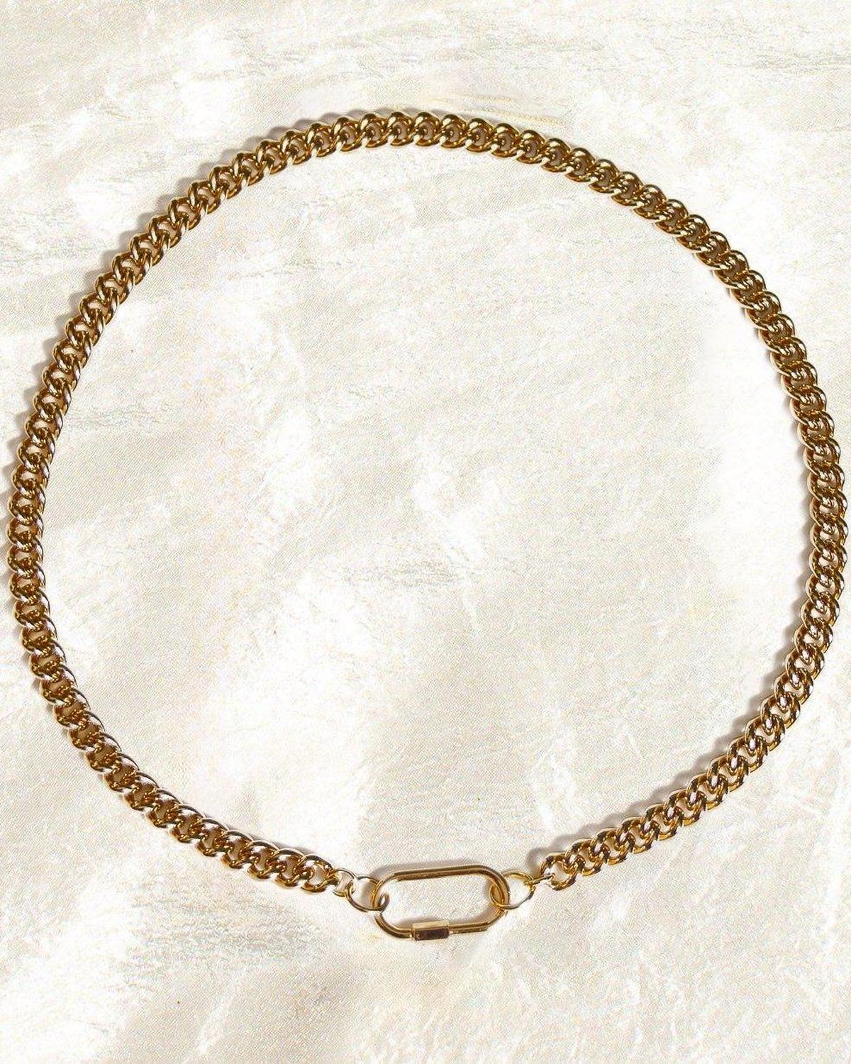 Carabiner Chunky Gold Chain Necklace - Dea Dia