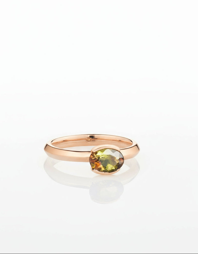 Color Changing Andalusite Half Bezel Ring - Dea Dia
