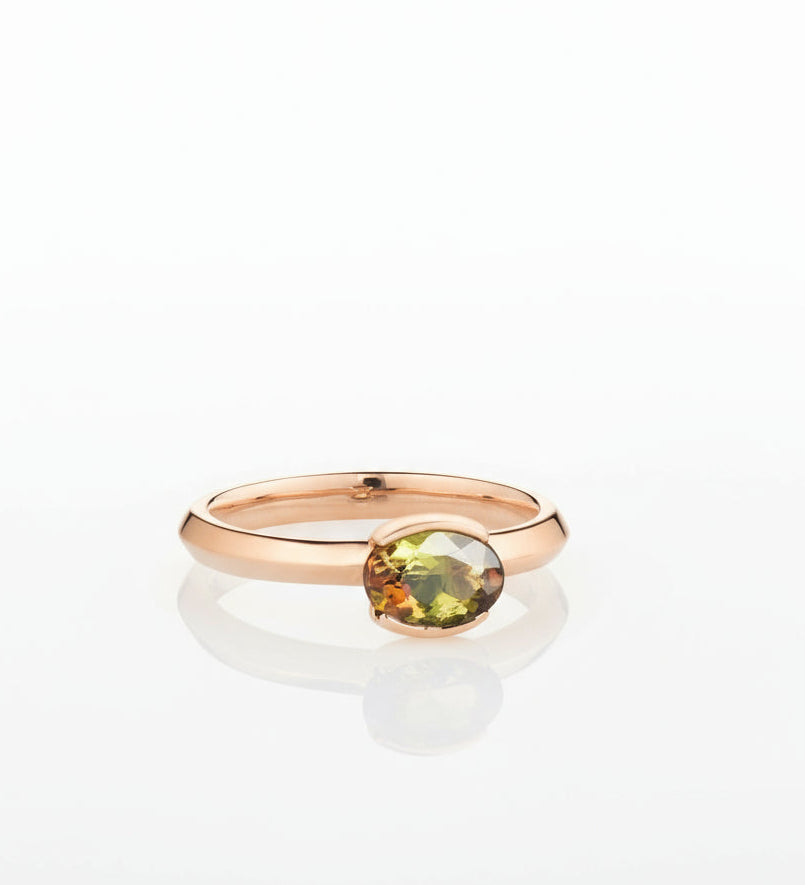 Color Changing Andalusite Half Bezel Ring - Dea Dia
