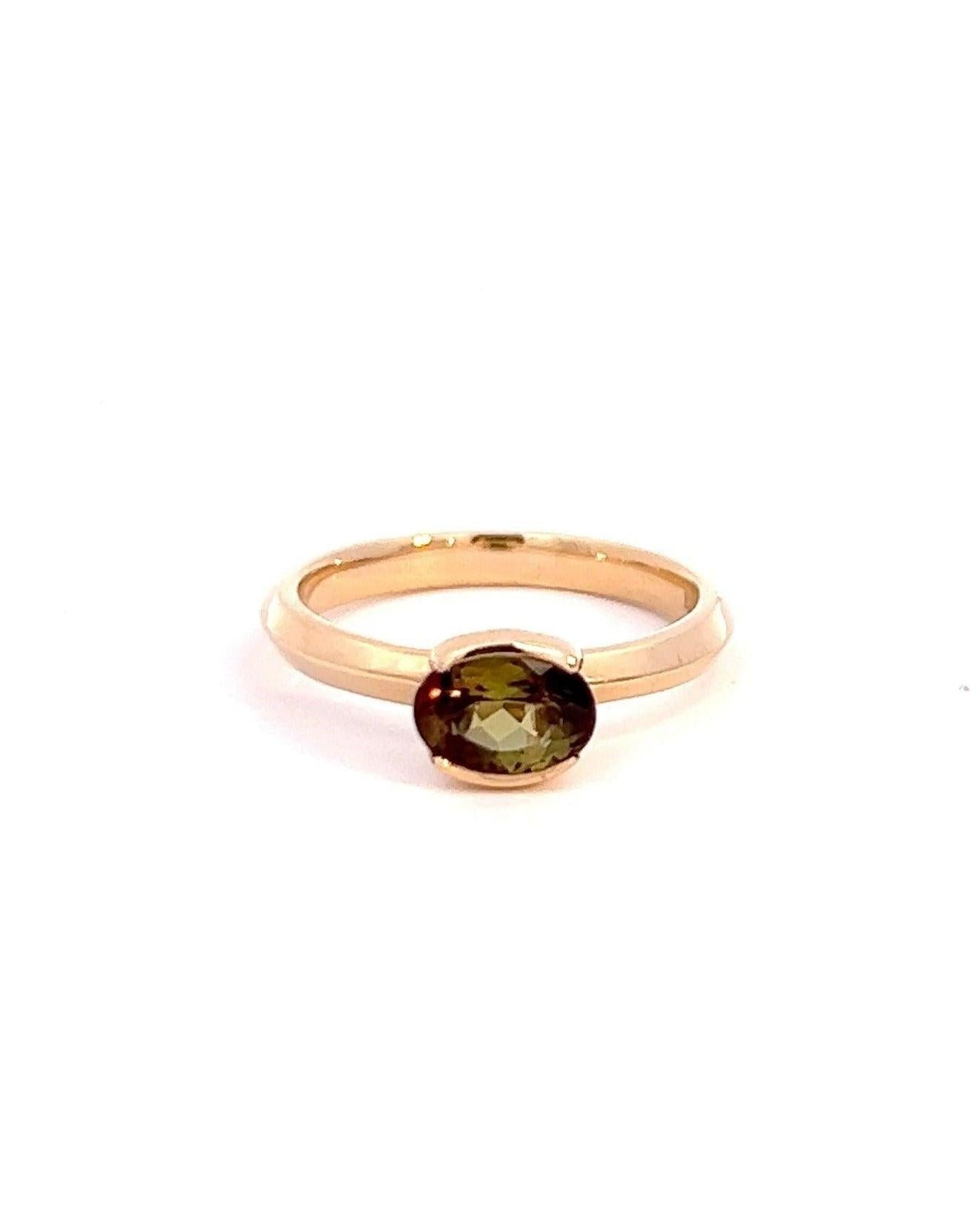 Color Changing Andalusite Half Bezel Ring - Dea Dia